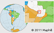 Political Location Map of Loma Grande, highlighted country