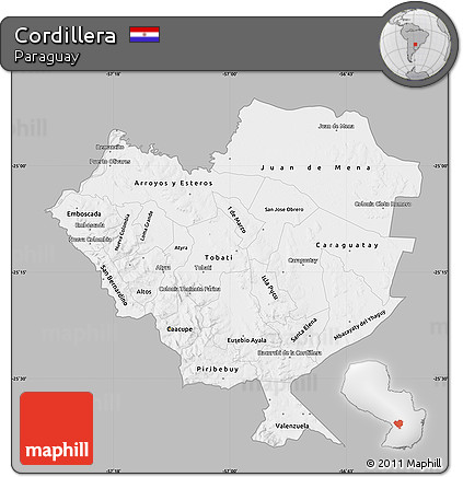 Gray Map of Cordillera, single color outside