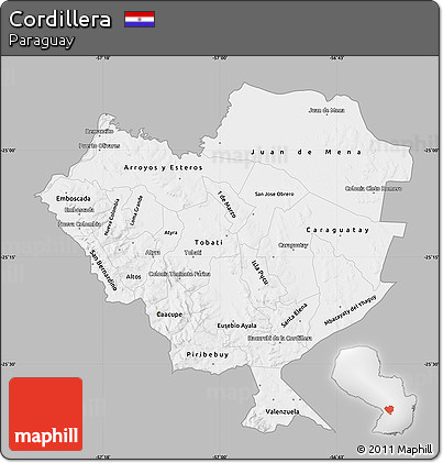 Gray Map of Cordillera, single color outside