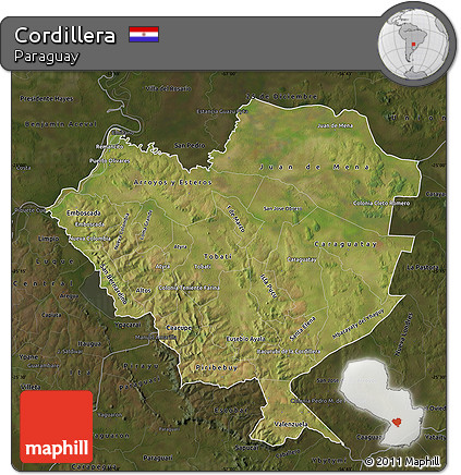 Satellite Map of Cordillera, darken