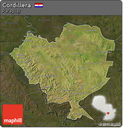 Satellite Map of Cordillera, darken