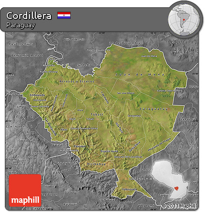 Satellite Map of Cordillera, desaturated