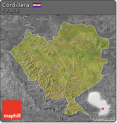 Satellite Map of Cordillera, desaturated