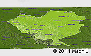 Physical Panoramic Map of Cordillera, darken