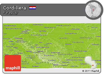 Physical Panoramic Map of Cordillera