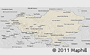 Shaded Relief Panoramic Map of Cordillera, desaturated