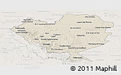 Shaded Relief Panoramic Map of Cordillera, lighten