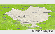 Shaded Relief Panoramic Map of Cordillera, physical outside