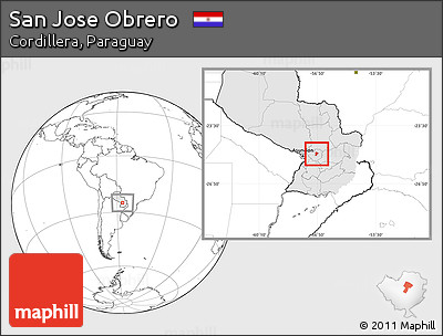 Blank Location Map of San Jose Obrero, highlighted country