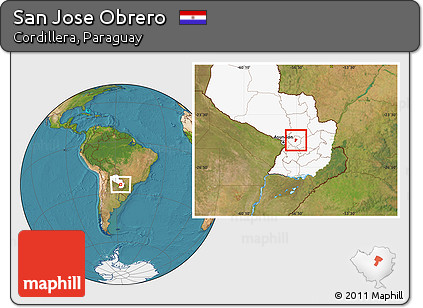 Satellite Location Map of San Jose Obrero, highlighted country