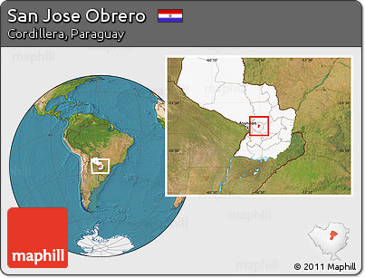 Satellite Location Map of San Jose Obrero, highlighted country