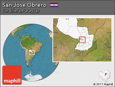 Satellite Location Map of San Jose Obrero, highlighted country