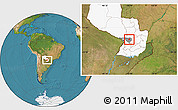 Satellite Location Map of San Jose Obrero, highlighted country, highlighted parent region