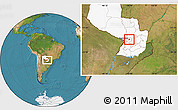 Satellite Location Map of San Jose Obrero, highlighted country