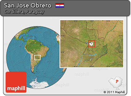 Satellite Location Map of San Jose Obrero, highlighted parent region