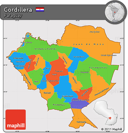 Political Simple Map of Cordillera, cropped outside