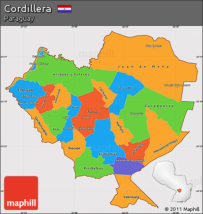 Political Simple Map of Cordillera, cropped outside