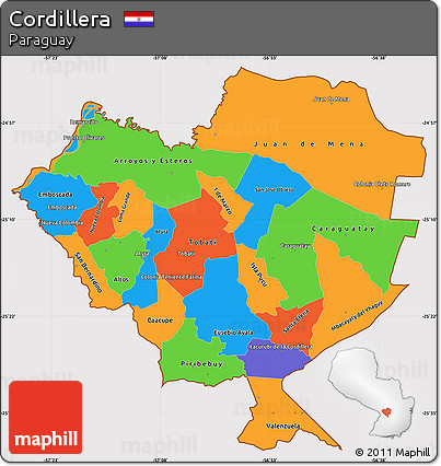 Political Simple Map of Cordillera, cropped outside