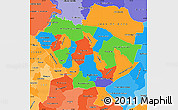 Political Simple Map of Cordillera, political shades outside