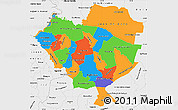Political Simple Map of Cordillera, single color outside, borders and labels