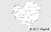 Silver Style Simple Map of Cordillera, cropped outside
