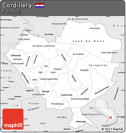 Silver Style Simple Map of Cordillera