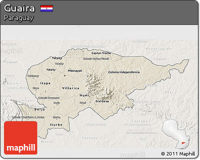 Shaded Relief 3D Map of Guaira, lighten