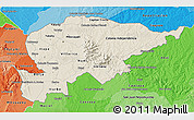 Shaded Relief 3D Map of Guaira, political shades outside