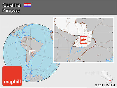 Gray Location Map of Guaira, highlighted country