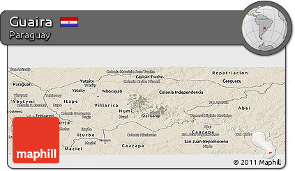 Shaded Relief Panoramic Map of Guaira