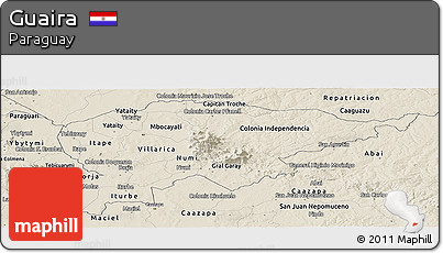 Shaded Relief Panoramic Map of Guaira