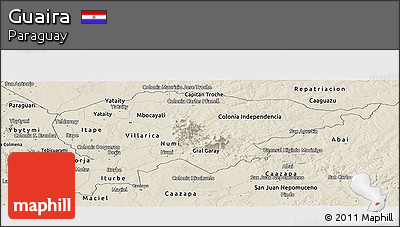 Shaded Relief Panoramic Map of Guaira