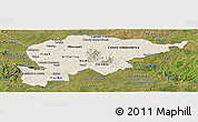 Shaded Relief Panoramic Map of Guaira, satellite outside
