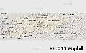 Shaded Relief Panoramic Map of Guaira, semi-desaturated