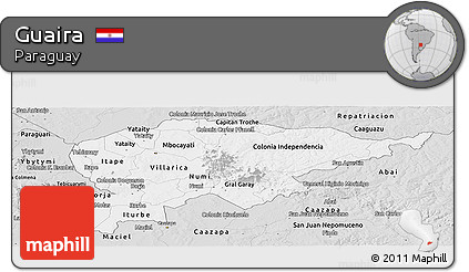 Silver Style Panoramic Map of Guaira