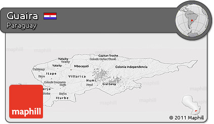 Silver Style Panoramic Map of Guaira, single color outside