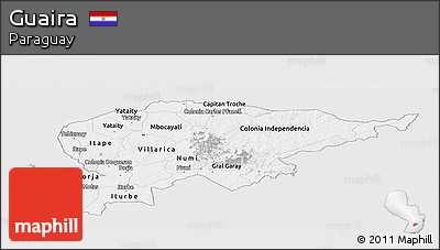 Silver Style Panoramic Map of Guaira, single color outside