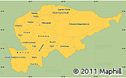 Savanna Style Simple Map of Guaira, single color outside
