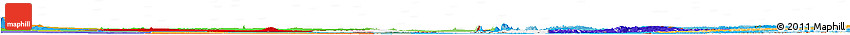Flag Horizon Map of Paraguay, political outside, flag aligned to the middle