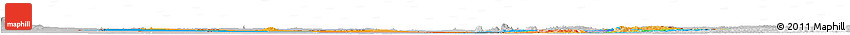 Political Horizon Map of Paraguay, lighten, desaturated
