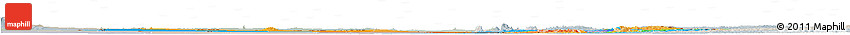 Political Horizon Map of Paraguay, lighten, semi-desaturated