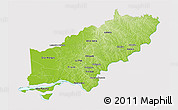Physical 3D Map of Itapua, cropped outside