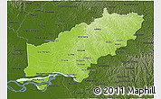 Physical 3D Map of Itapua, darken