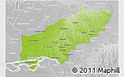 Physical 3D Map of Itapua, lighten, desaturated