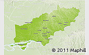 Physical 3D Map of Itapua, lighten