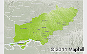 Physical 3D Map of Itapua, lighten, semi-desaturated