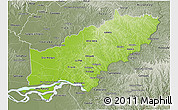 Physical 3D Map of Itapua, semi-desaturated
