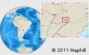 Shaded Relief Location Map of Carlos A Lopez