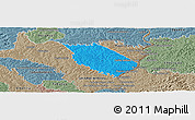 Political Panoramic Map of Carlos A Lopez, semi-desaturated