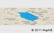 Political Panoramic Map of Carlos A Lopez, shaded relief outside